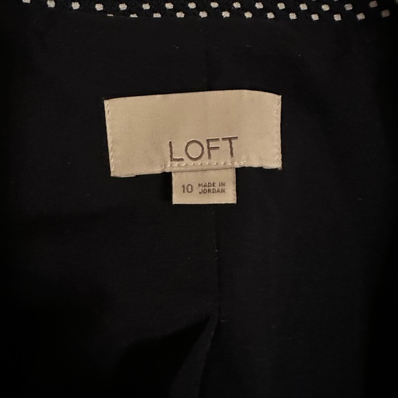 LOFT Navy Polka Dot Blazer - Picture 4 of 5